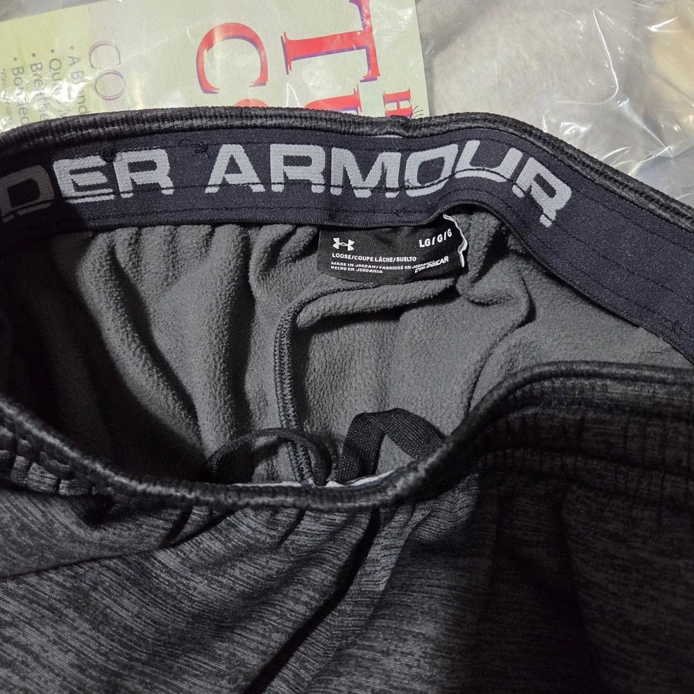 Under Armour Mens ColdGear Loose Fit Sweatpants Charcoal Grey Heather Large